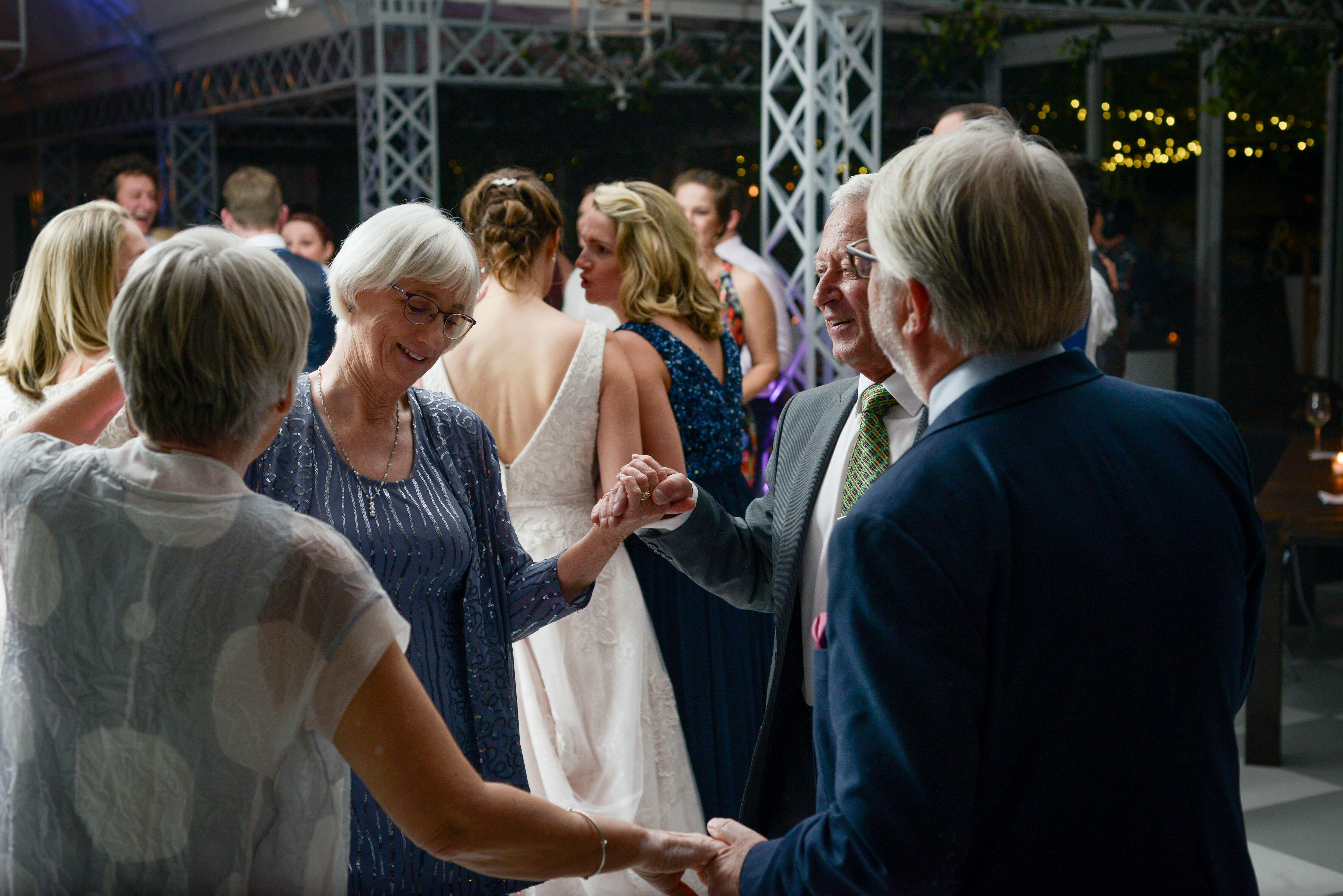 Old people dancing to great old music and the best DJ.