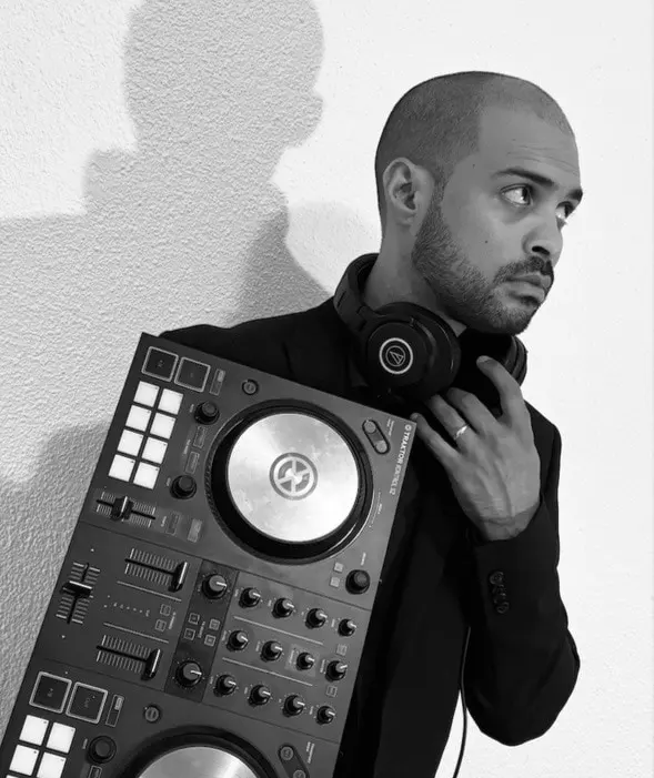 Jason holding his DJ controller
