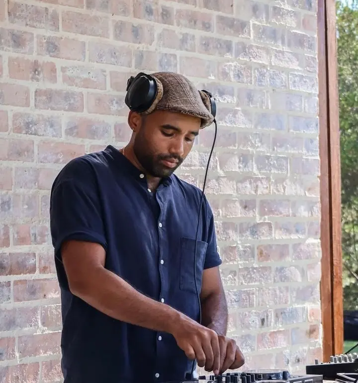 Luke at the decks at an outdoor event